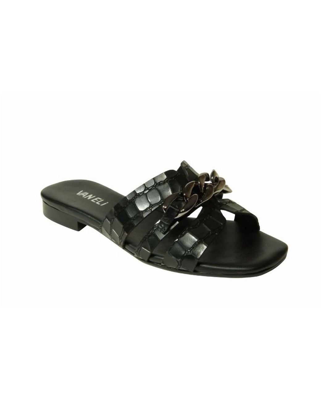 Vaneli Black Errita Flat Sandal