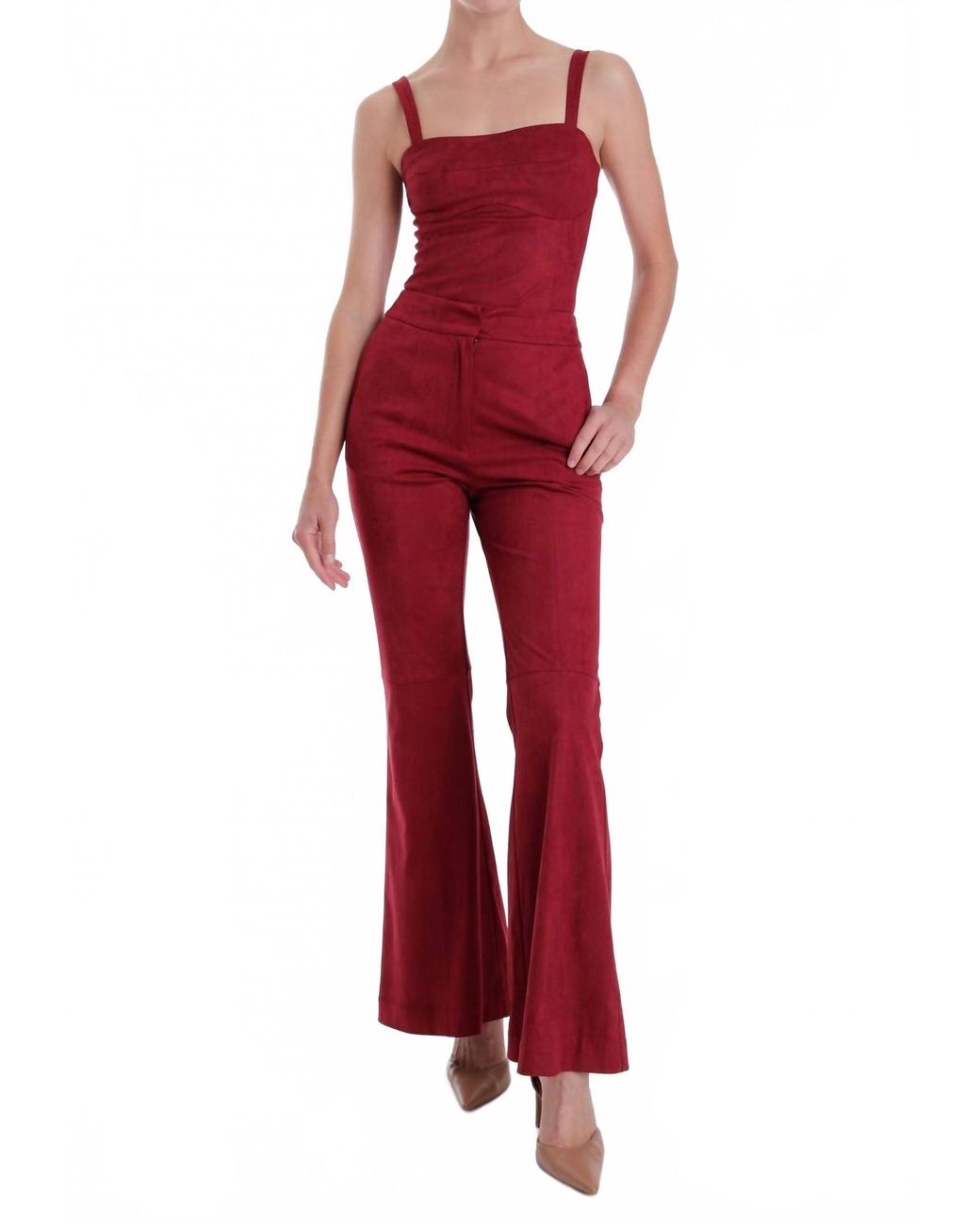 Karina Grimaldi Vernonica Flared Suede Pants