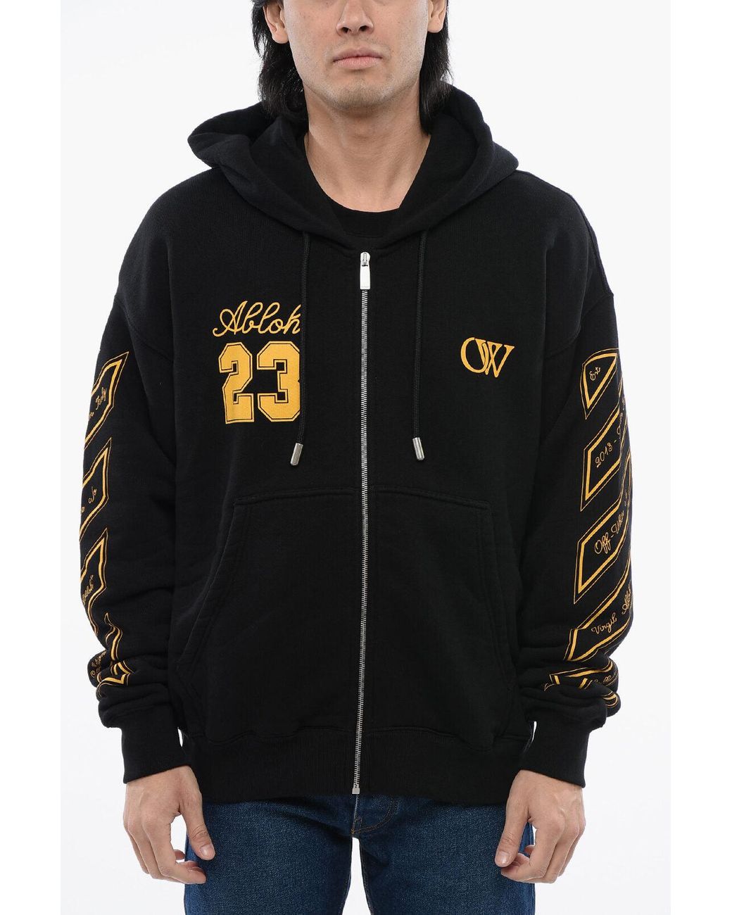 パーカー・フーディ OFF-WHITE OW 23 Skate Hoodie Off-White Ow 23 Skate Cotton Hoodie | Black | FARFETCH JO