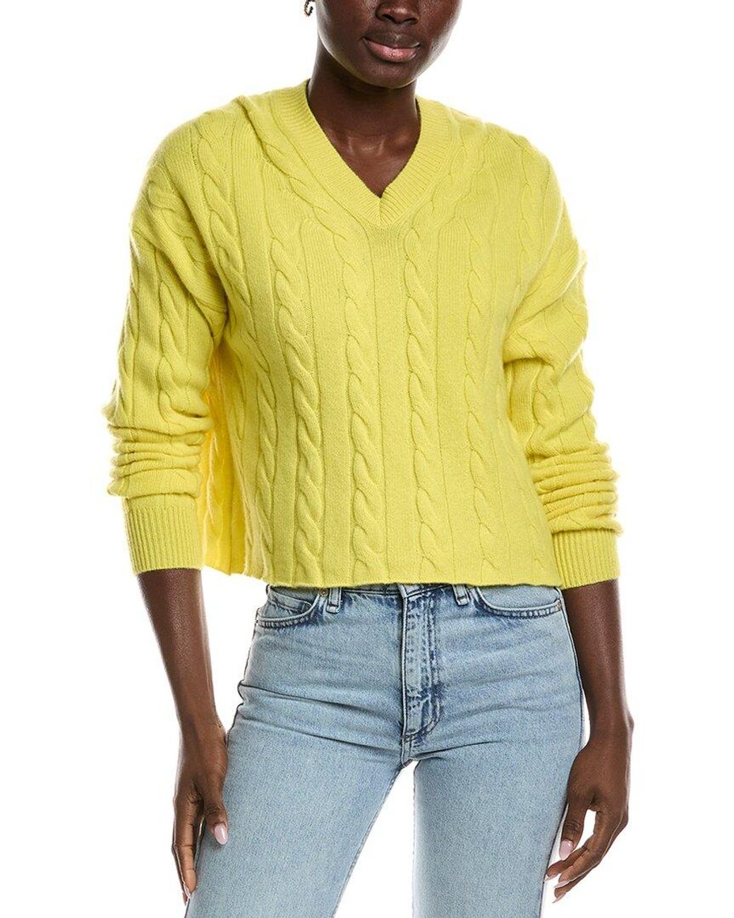 Maje Yellow V-Neck Sweater