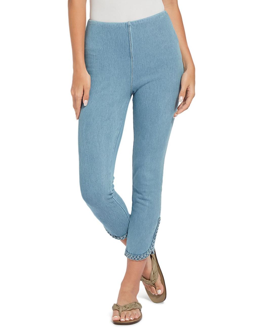Lyssé Plus Happy Hour Denim Braided Leggings in Blue Lyst