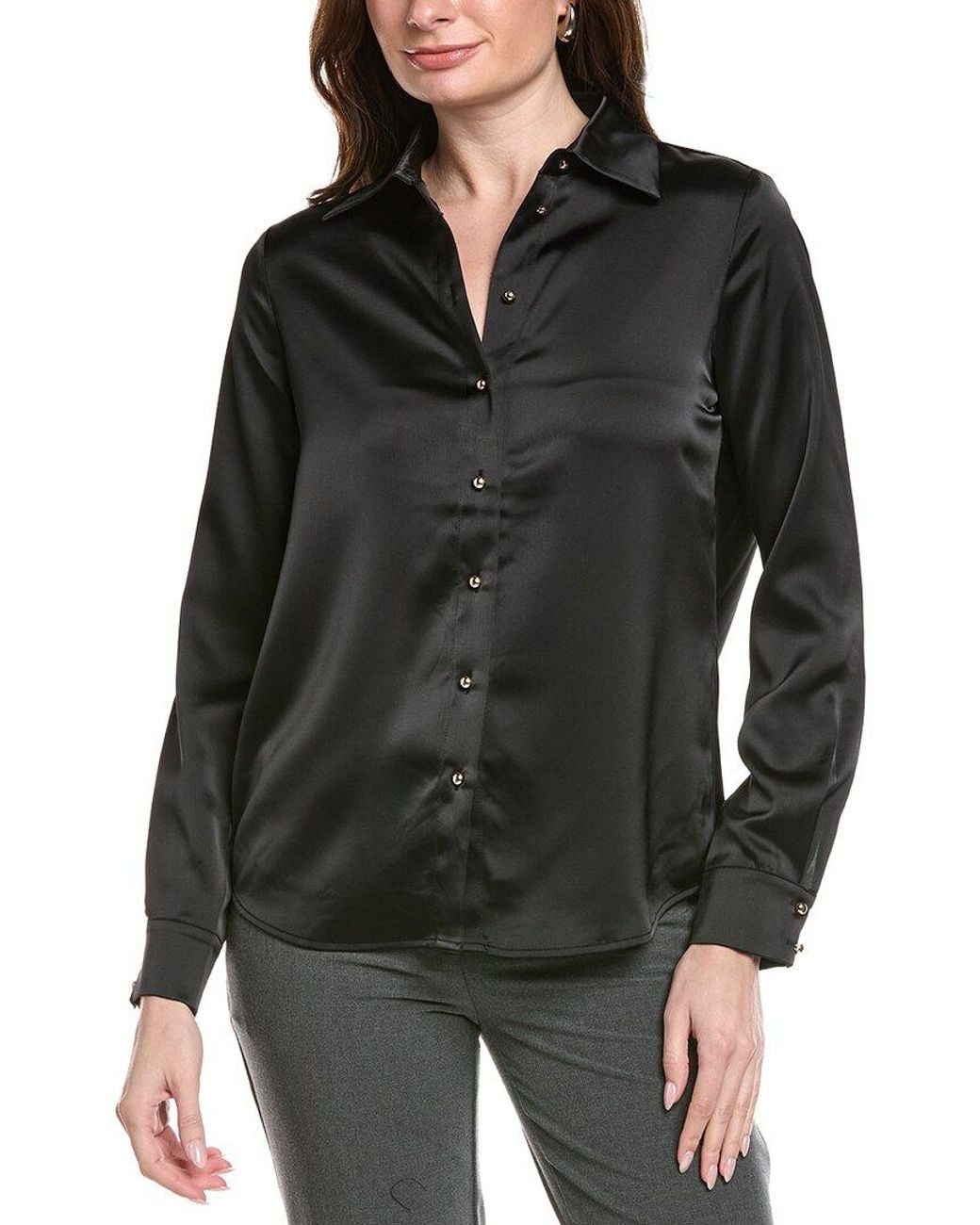 Joseph Ribkoff Black Button-Down Shirt