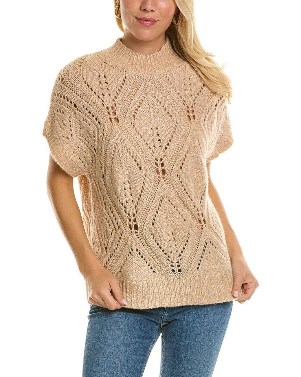 Autumn Cashmere Pointelle Cashmere-blend Sweater in Natural | Lyst