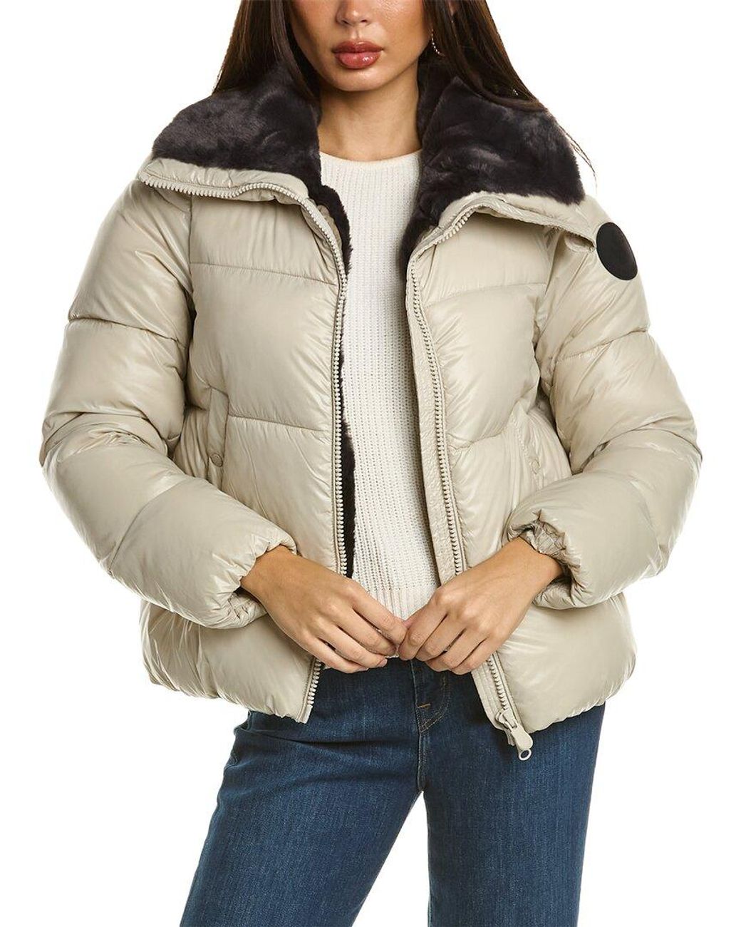 Save The Duck Moma Luck15 Short Jacket in Natural | Lyst