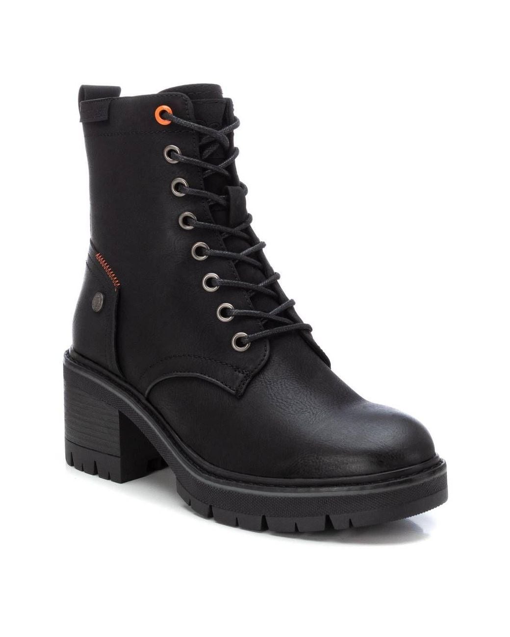 Xti Black Lace-Up Booties By