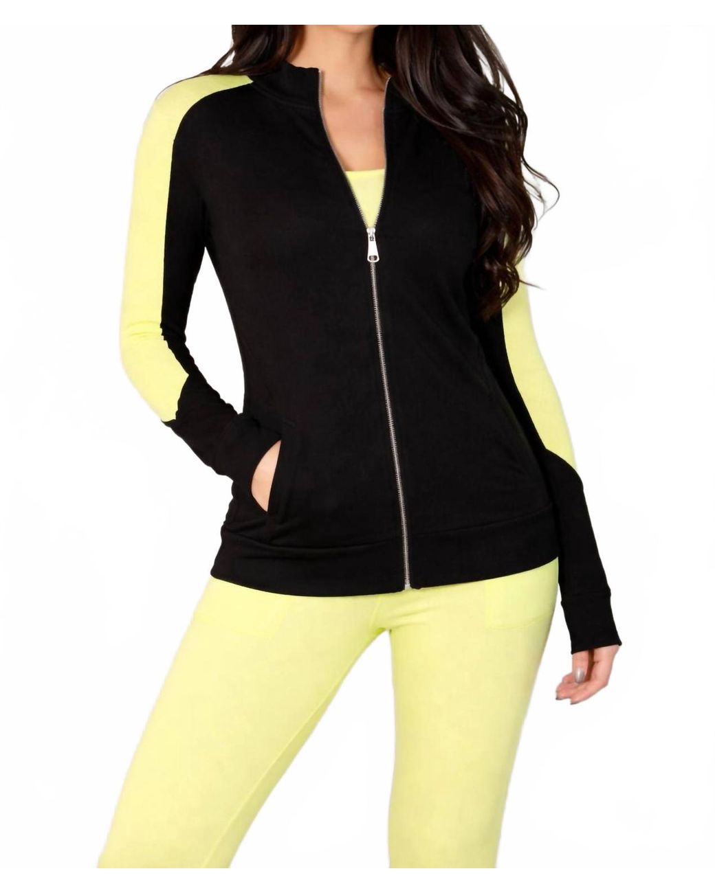 French Kyss Black Zip Bomber Jacket