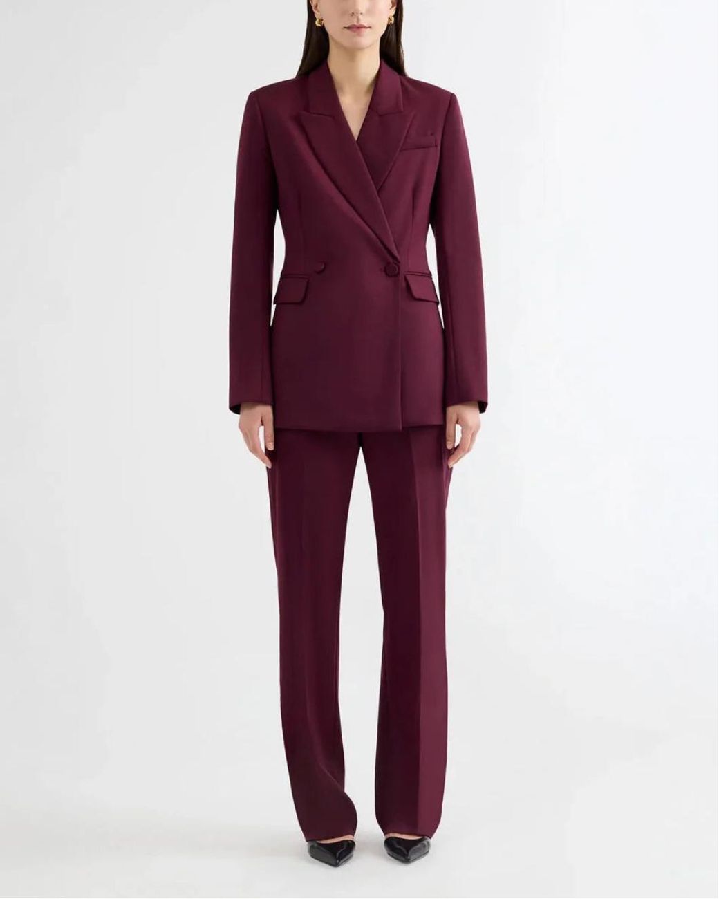 Argent Red Straight Leg Trouser