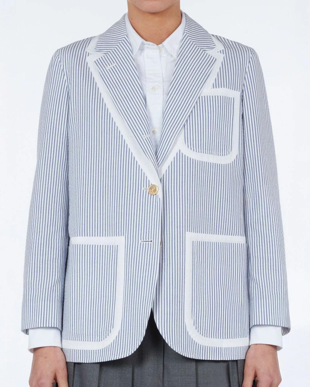 Thom Browne Blue Sack Patch Pocket Sportcoat