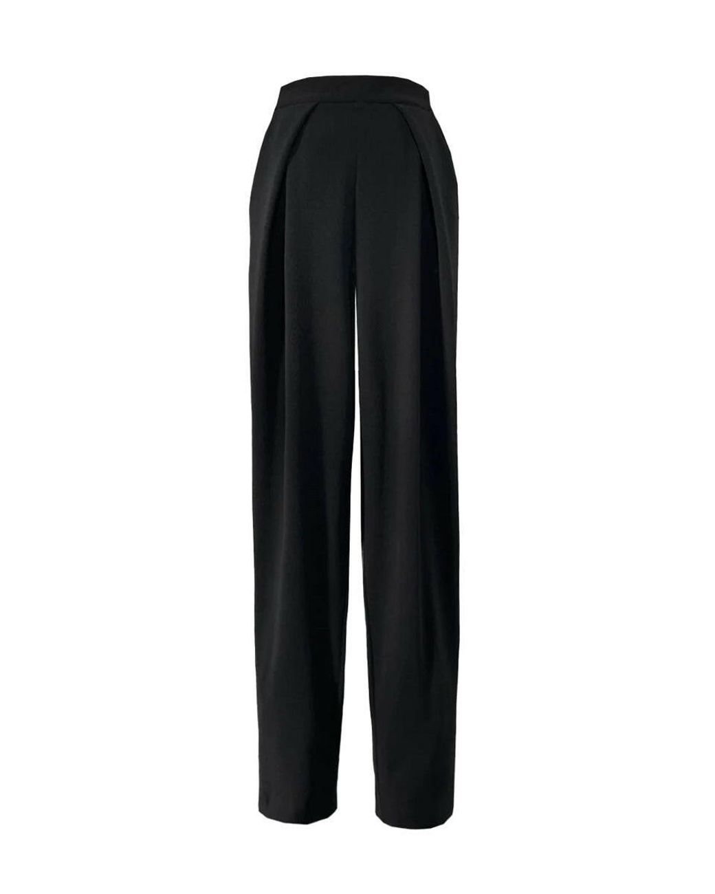 Edeline Lee Black Simple Plait Trouser