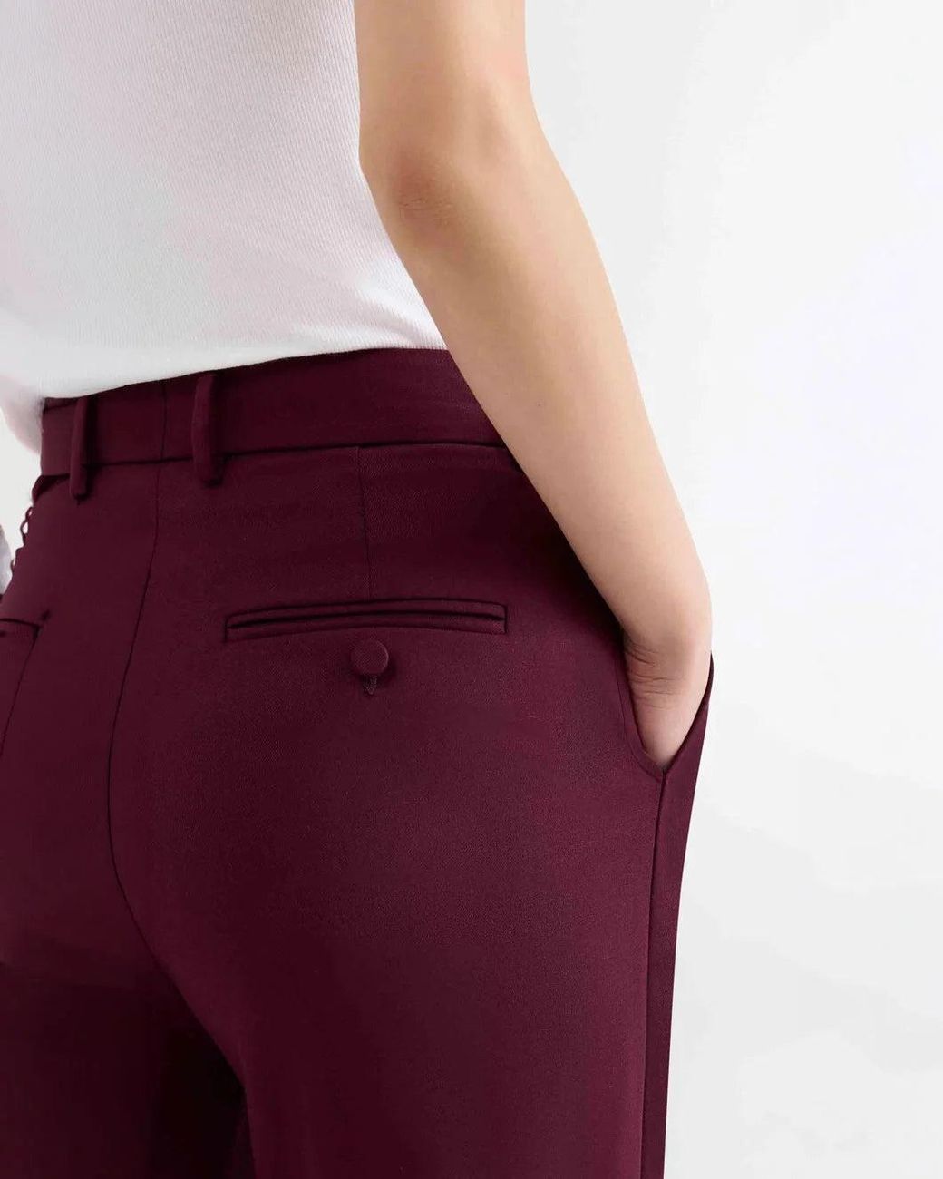 Argent Red Straight Leg Trouser