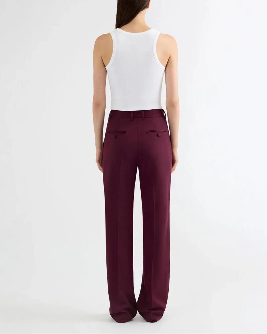 Argent Red Straight Leg Trouser
