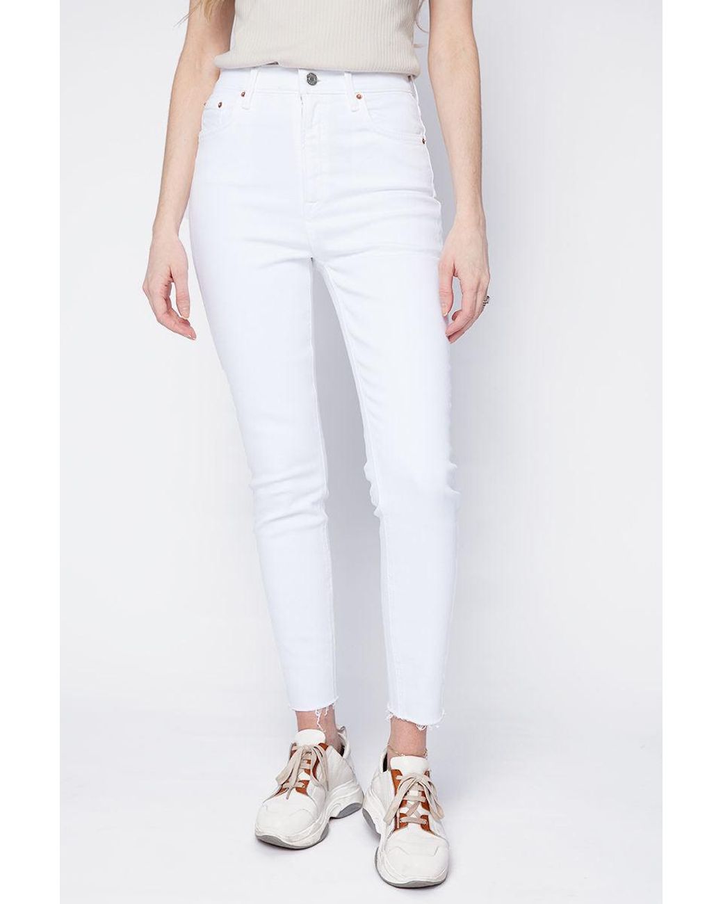 GRLFRND Kendall Jeans in White | Lyst