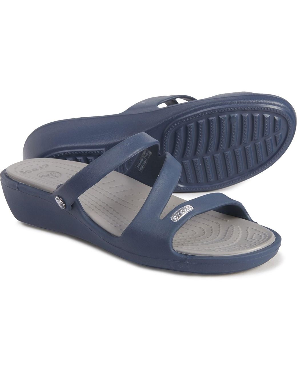 Crocs™ Patricia Wedge Sandals in Navy/Smoke (Blue) | Lyst