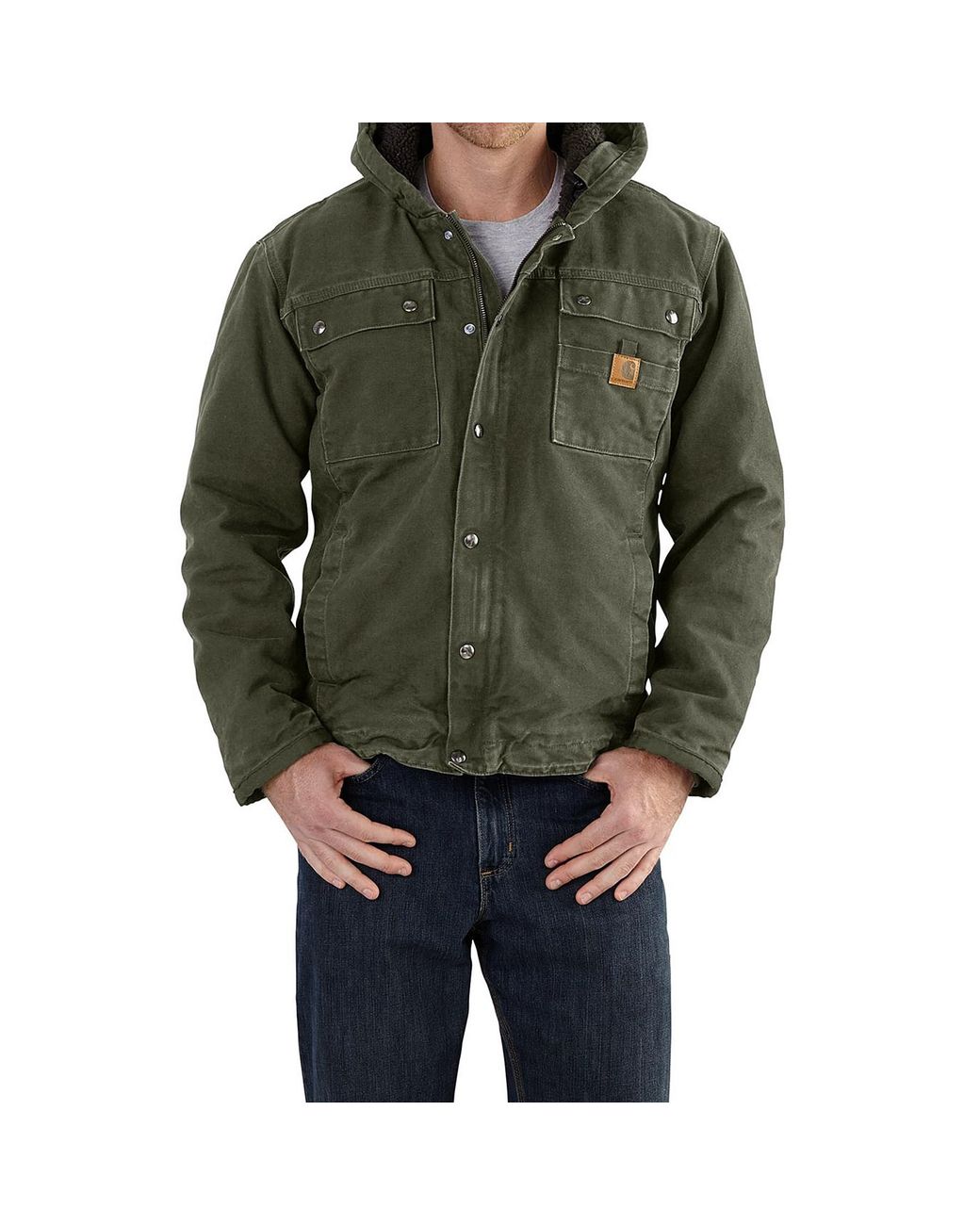 Carhartt Cotton Bartlett Sherpa-lined Jacket in Moss (Green) for Men | Lyst