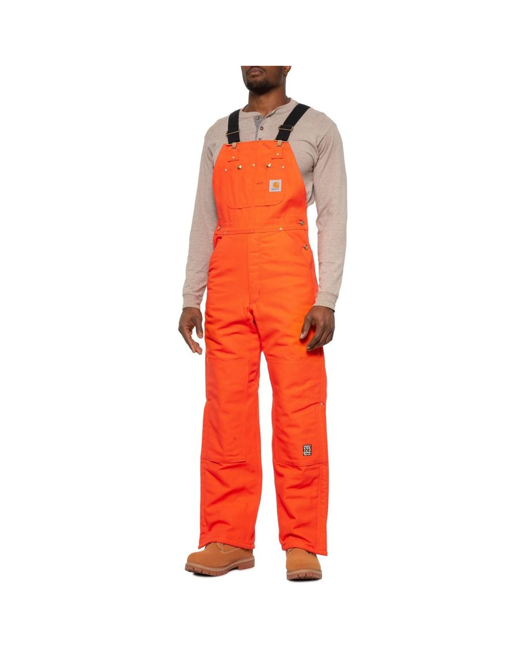 Carhartt R02 Quilt-lined Duck Bib Overalls in Orange for Men | Lyst