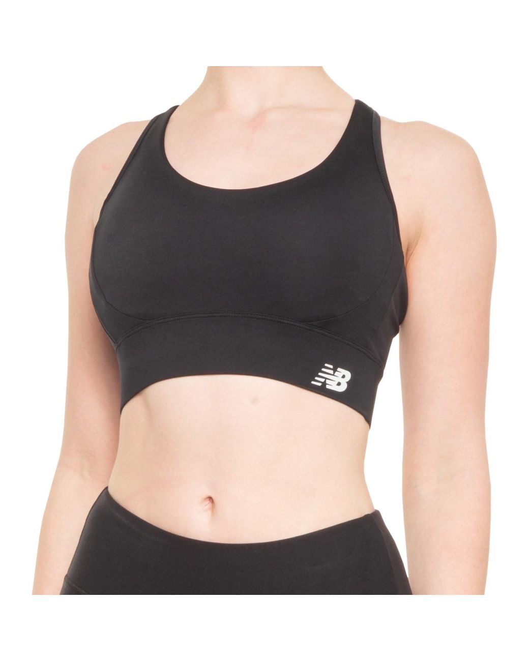 New Balance Tech Training Sports Bra in bk Black (Black) Lyst