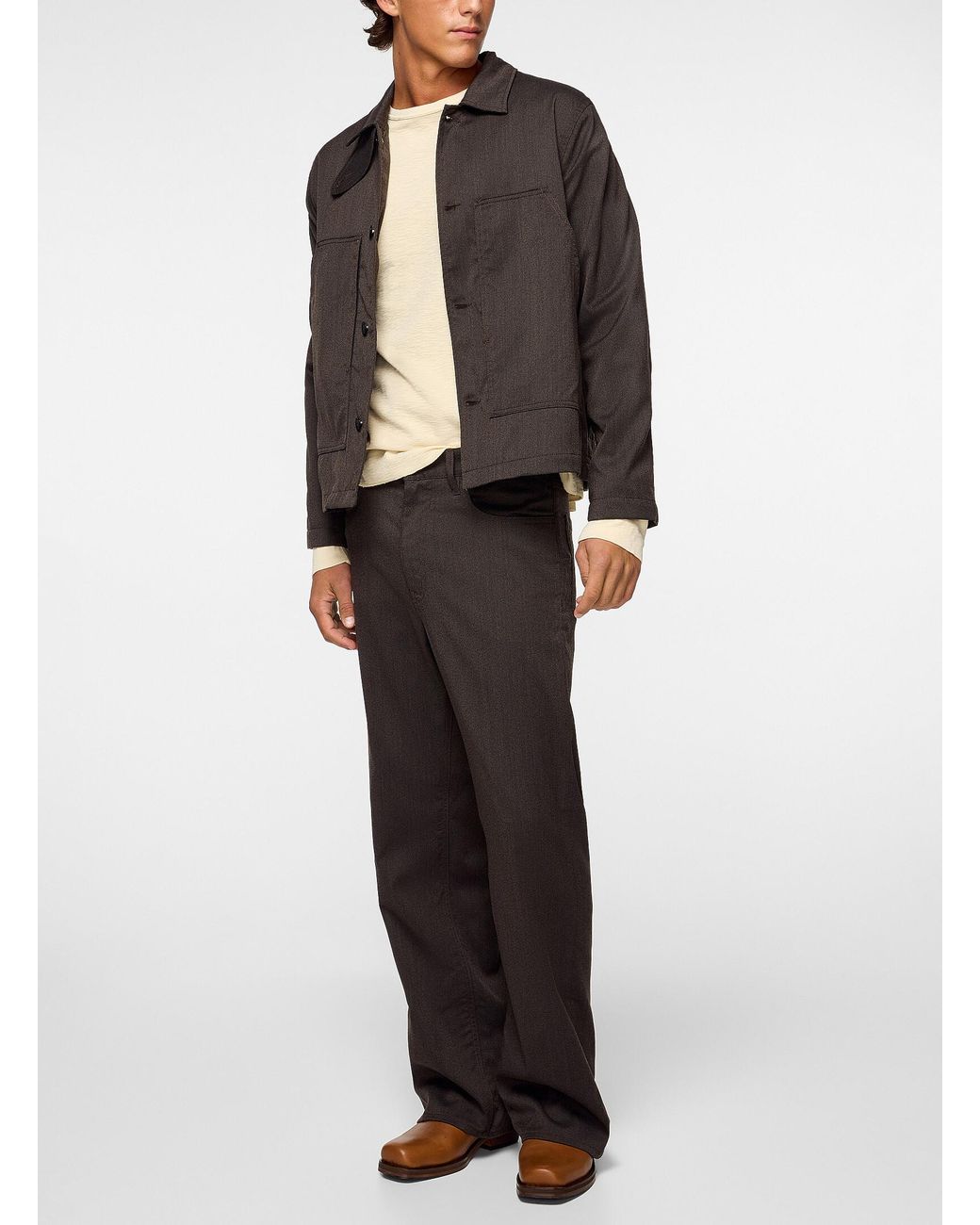 sunflower Black Technical Wool Bootcut Pant for men