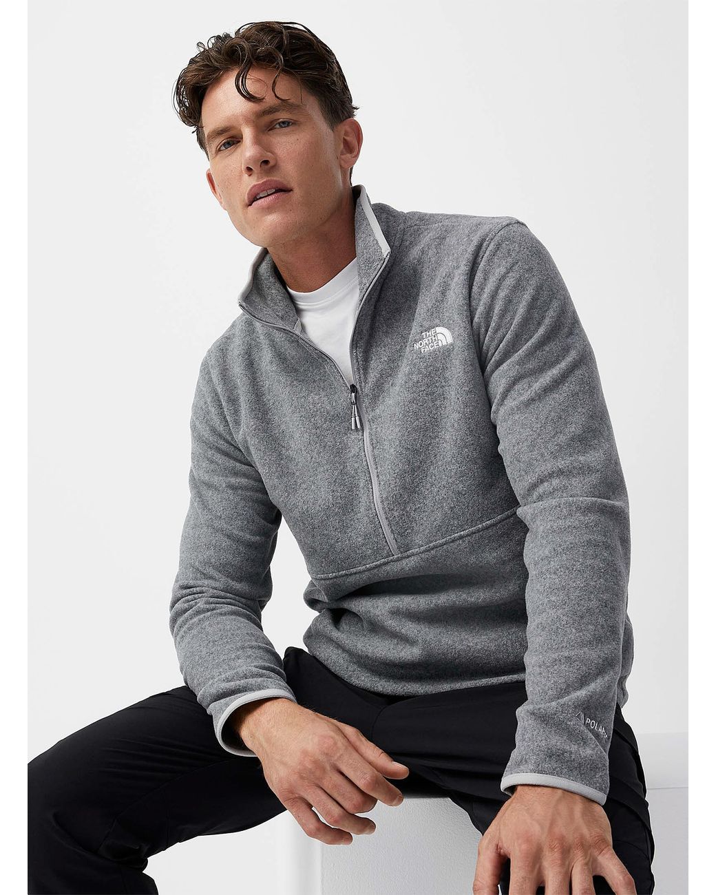 North face gray fleece clearance