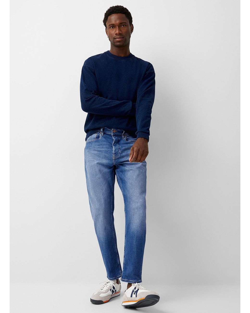 Scotch & Soda Distressed Dean Jean Tapered Fit in Blue for Men | Lyst
