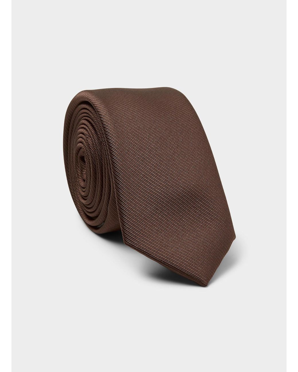 Le 31 Brown Finely Ribbed Tie for men