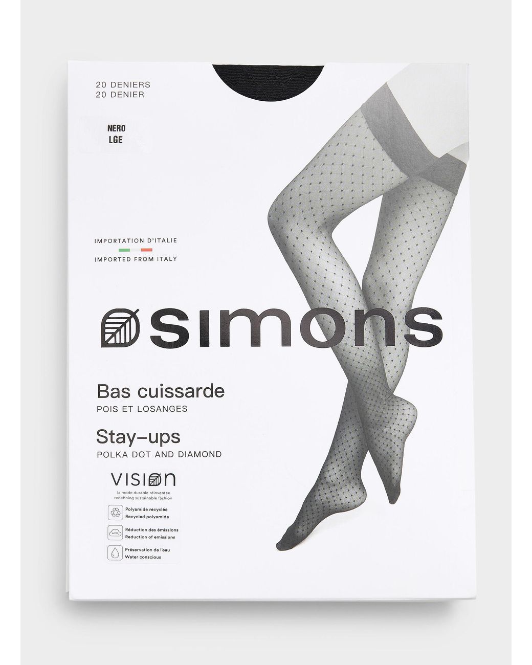 Simon's White Polka Dot And Grid Thigh