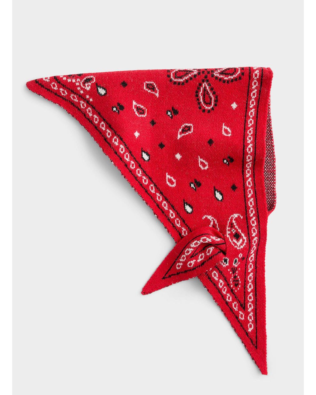 Simon's Red Paisley Jacquard Triangular Scarf