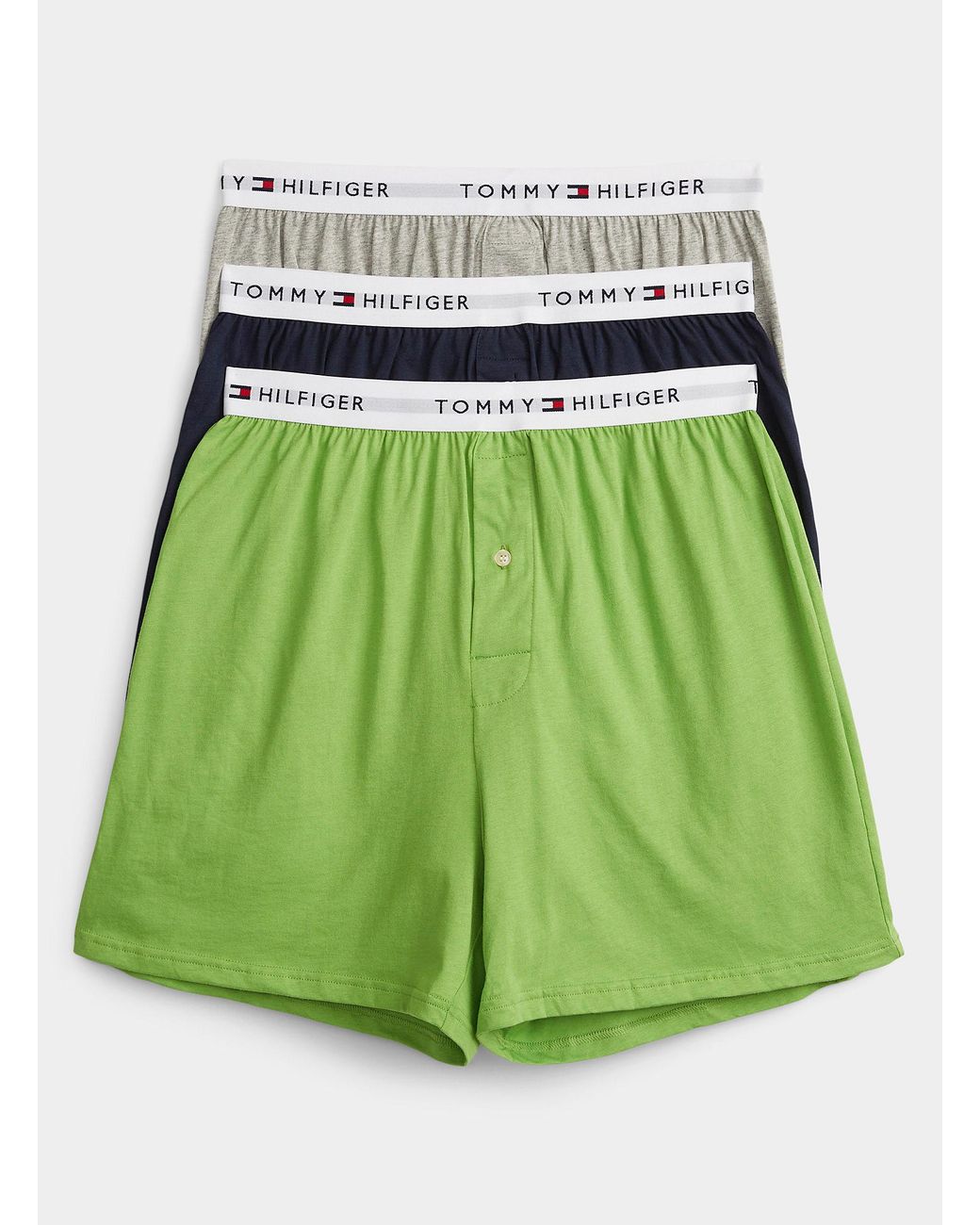 Tommy Hilfiger Pure Cotton Solid Boxer Briefs 3 in Green for Men | Lyst