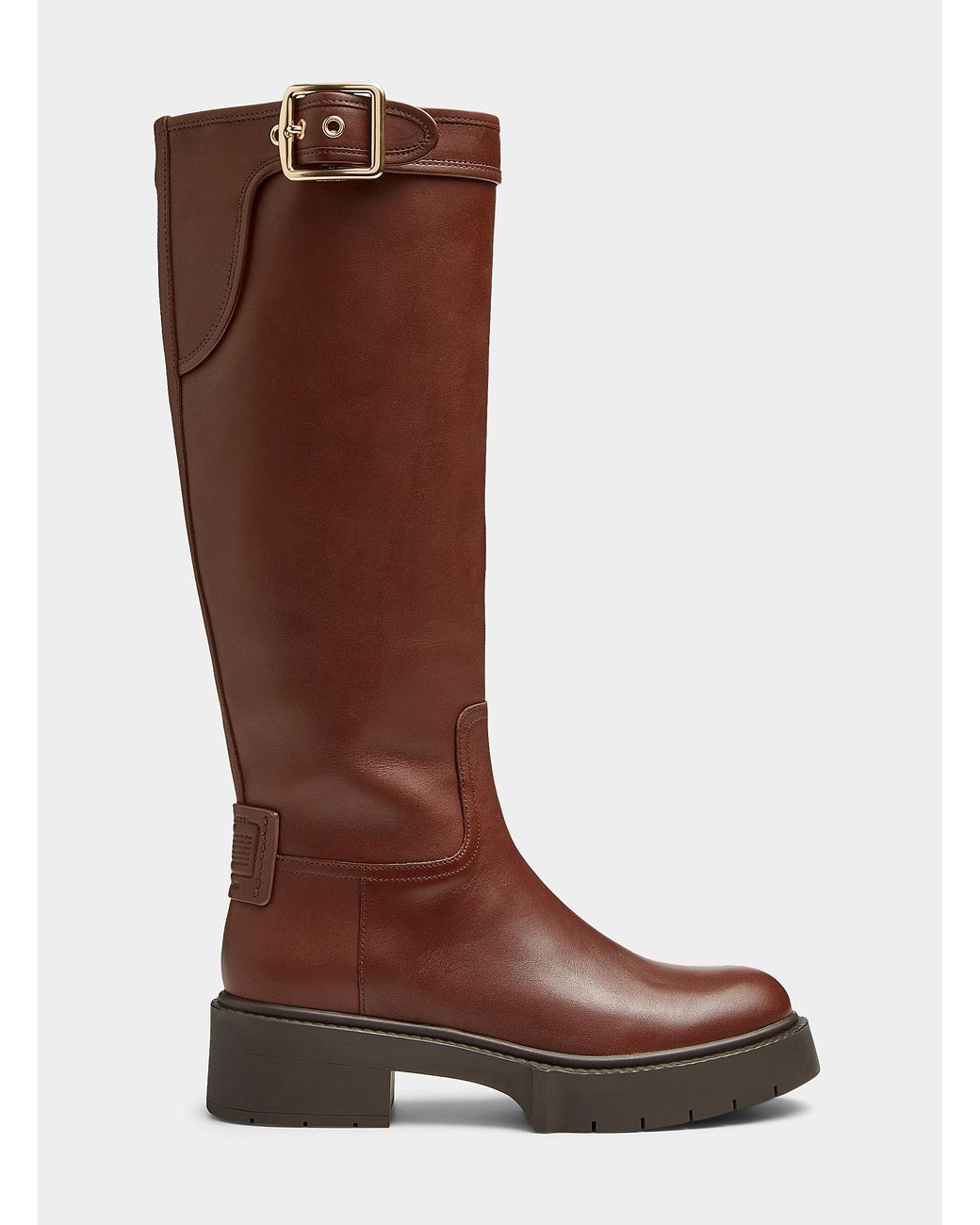 COACH Lilli Leather Riding Boots Women in Brown | Lyst