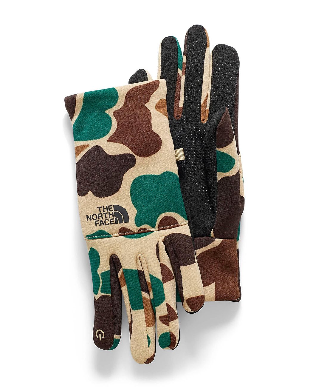 The North Face Fleece Etip Recycled Fibres Gloves in Patterned Green