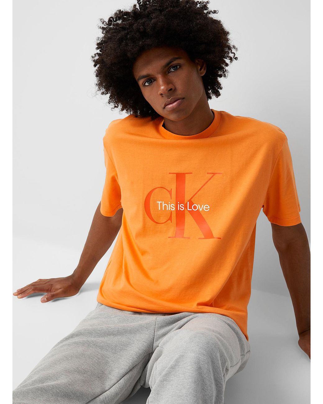 Calvin Klein Love T Men | Lyst Is Orange in for This