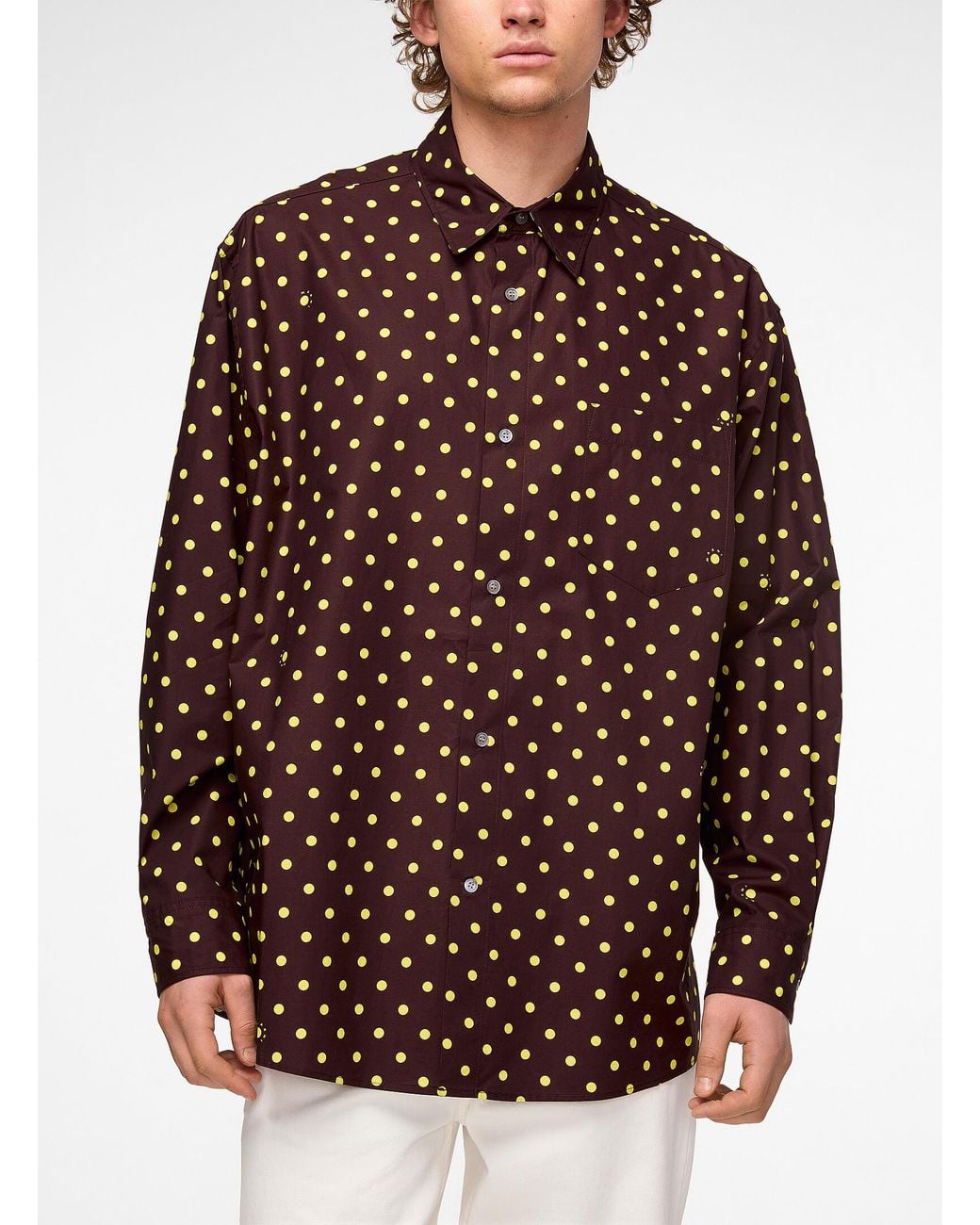 Marni Brown Oversized Polka for men