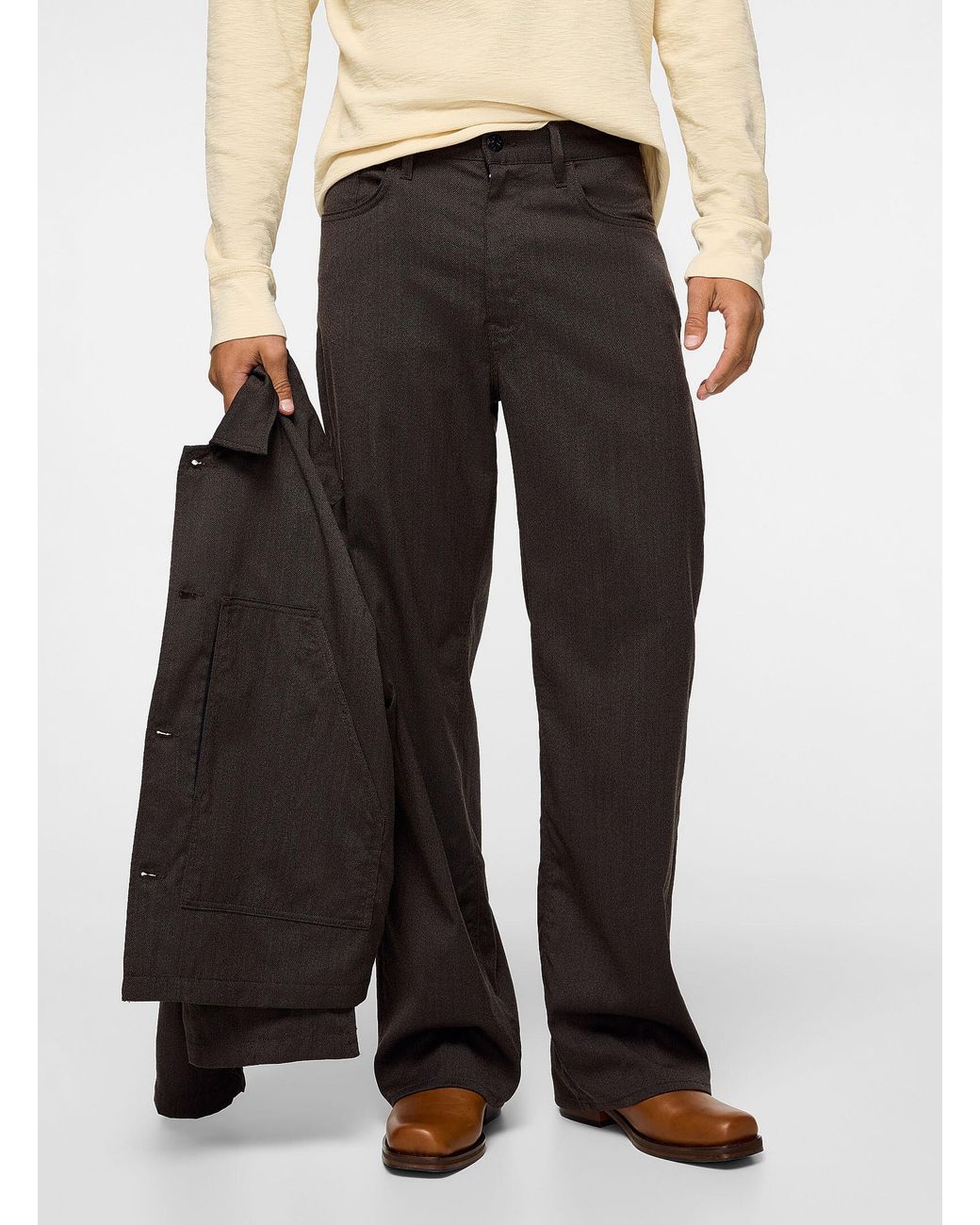 sunflower Black Technical Wool Bootcut Pant for men