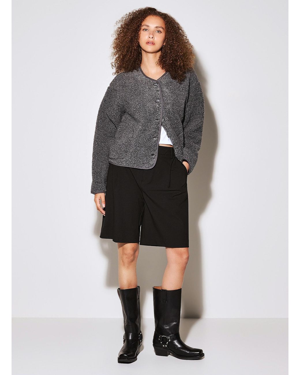 Twik Gray Buttoned High