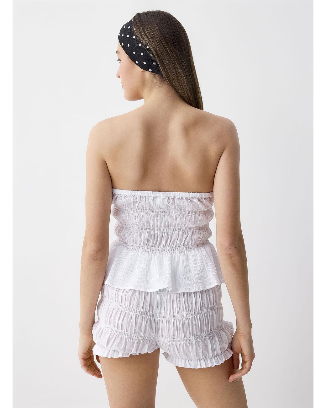 Twik White Carrie Smocked Tube Top