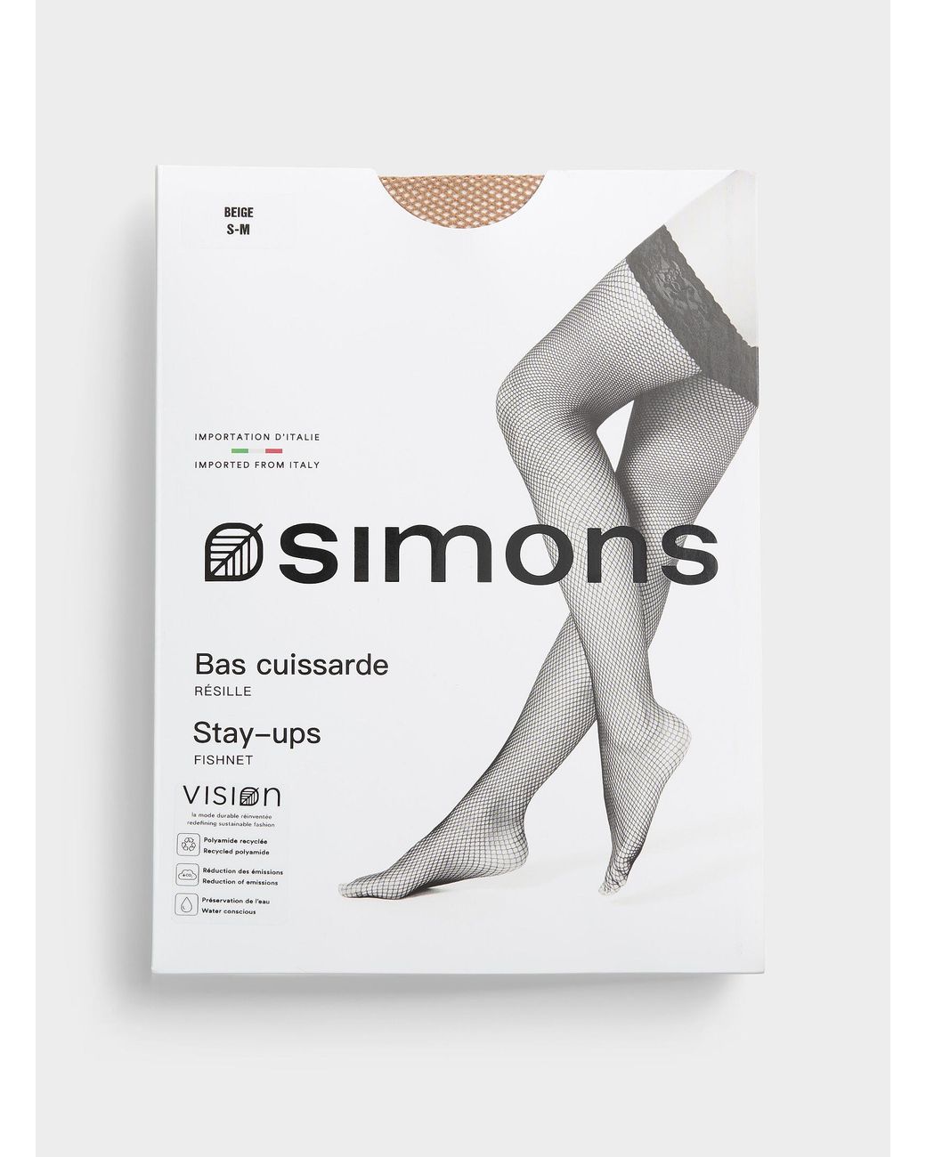 Simon's White Essential Fishnet Stay