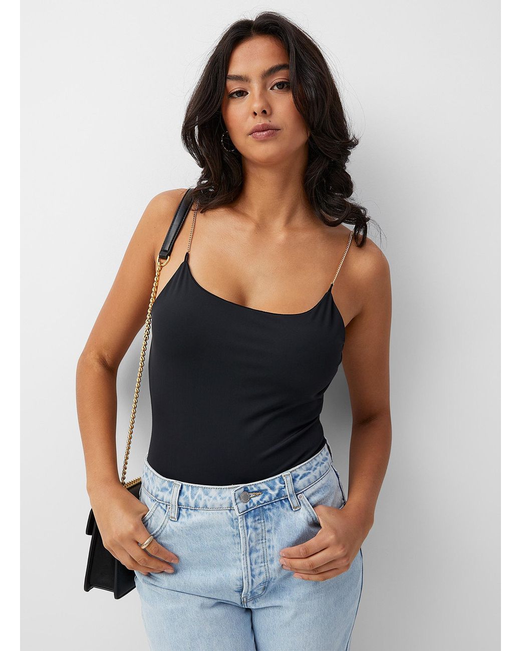 Icône Gold Chains Bodysuit in Black Lyst