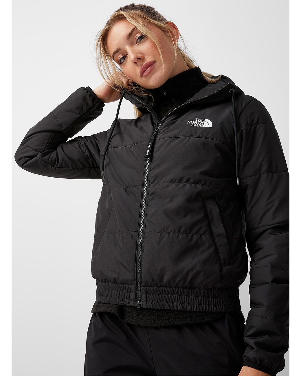 The North Face Highrail Insulated Hooded Jacket in Black | Lyst
