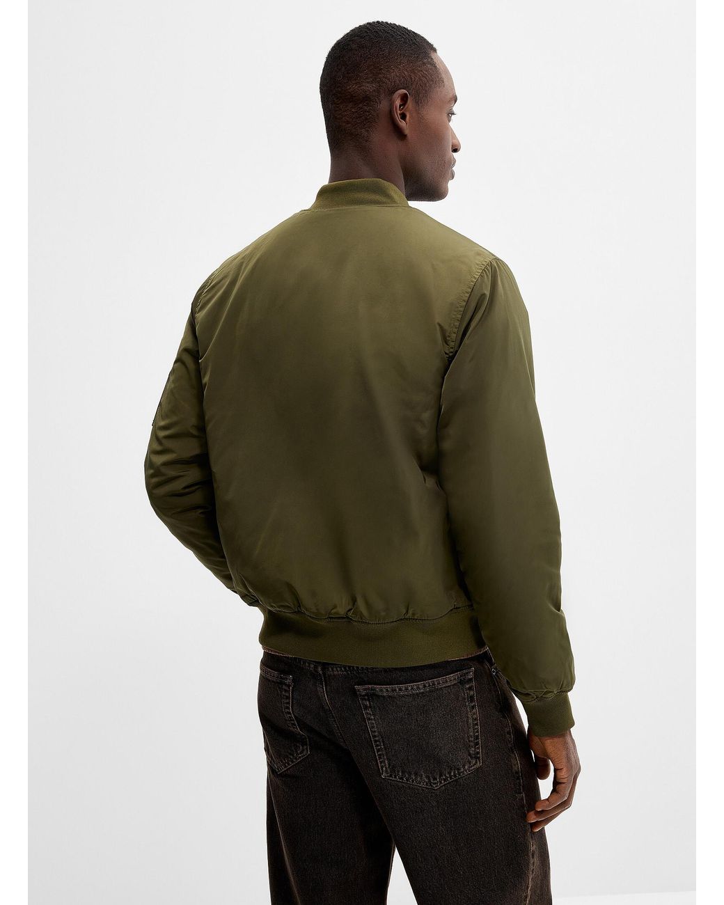 Point Zero Green Aviator Bomber Jacket for men