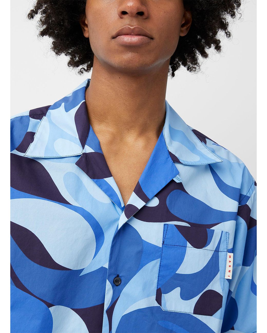 Marni Redesigned Camo Shirt in Blue for Men | Lyst
