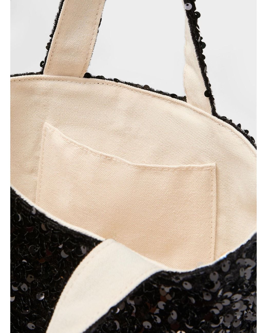 Simon's Black Small Sequined Tote Bag