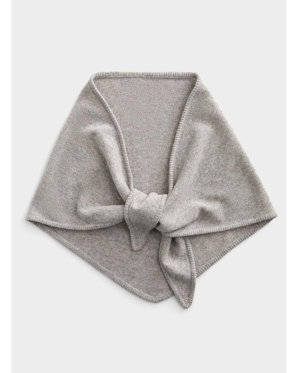 Simon's Gray Pure Wool Solid Triangular Scarf
