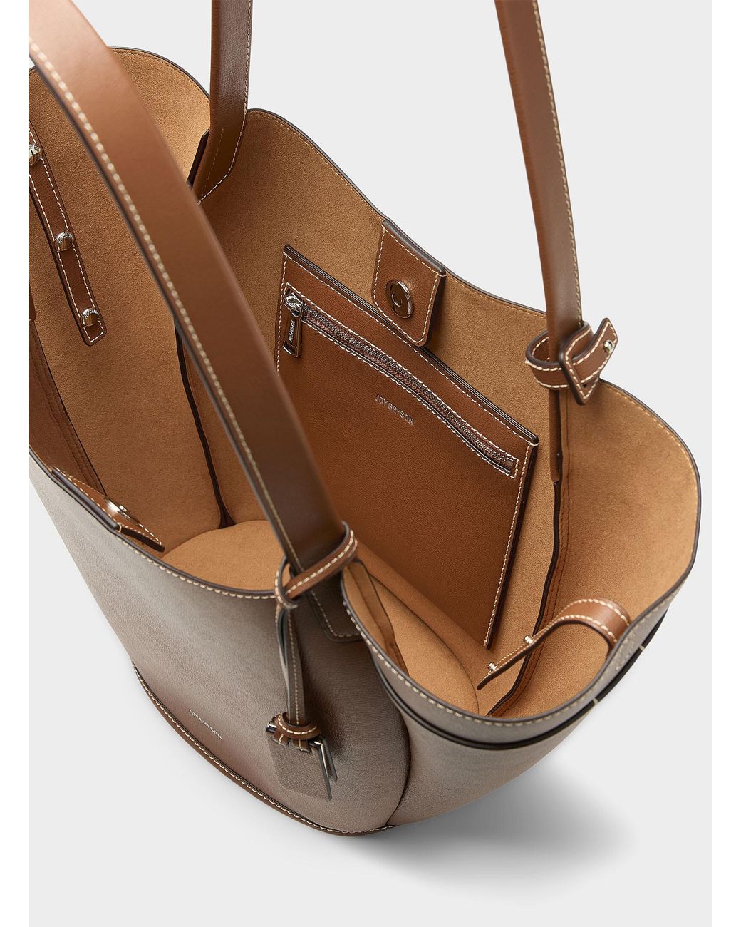 Joy Gryson Vase Rounded Lines Leather Tote Bag in Brown | Lyst Canada