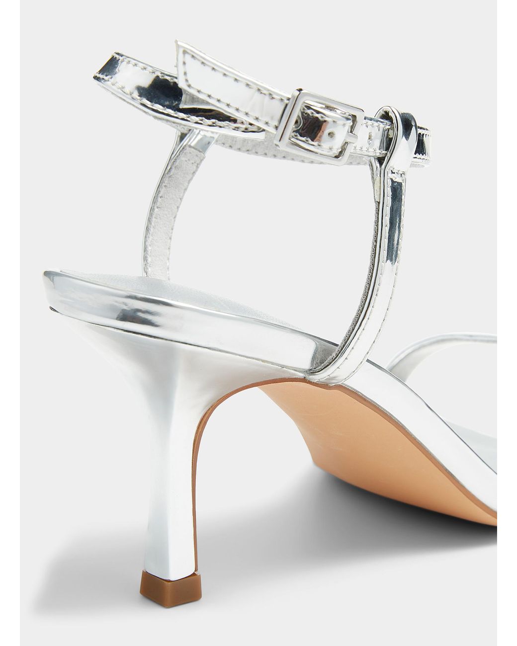 Vero Moda Rubber Lya Heeled Sandals Women in Silver (Metallic) | Lyst