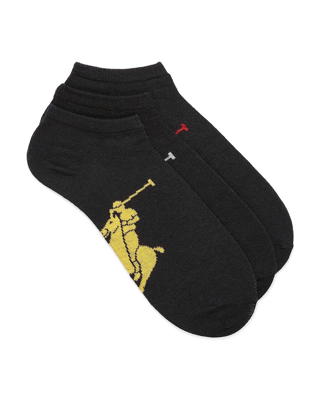 Polo Ralph Lauren Cotton Polo Player Ankle Socks 3 in Black for Men Lyst