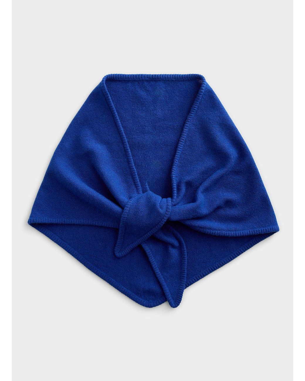 Simon's Blue Pure Wool Solid Triangular Scarf