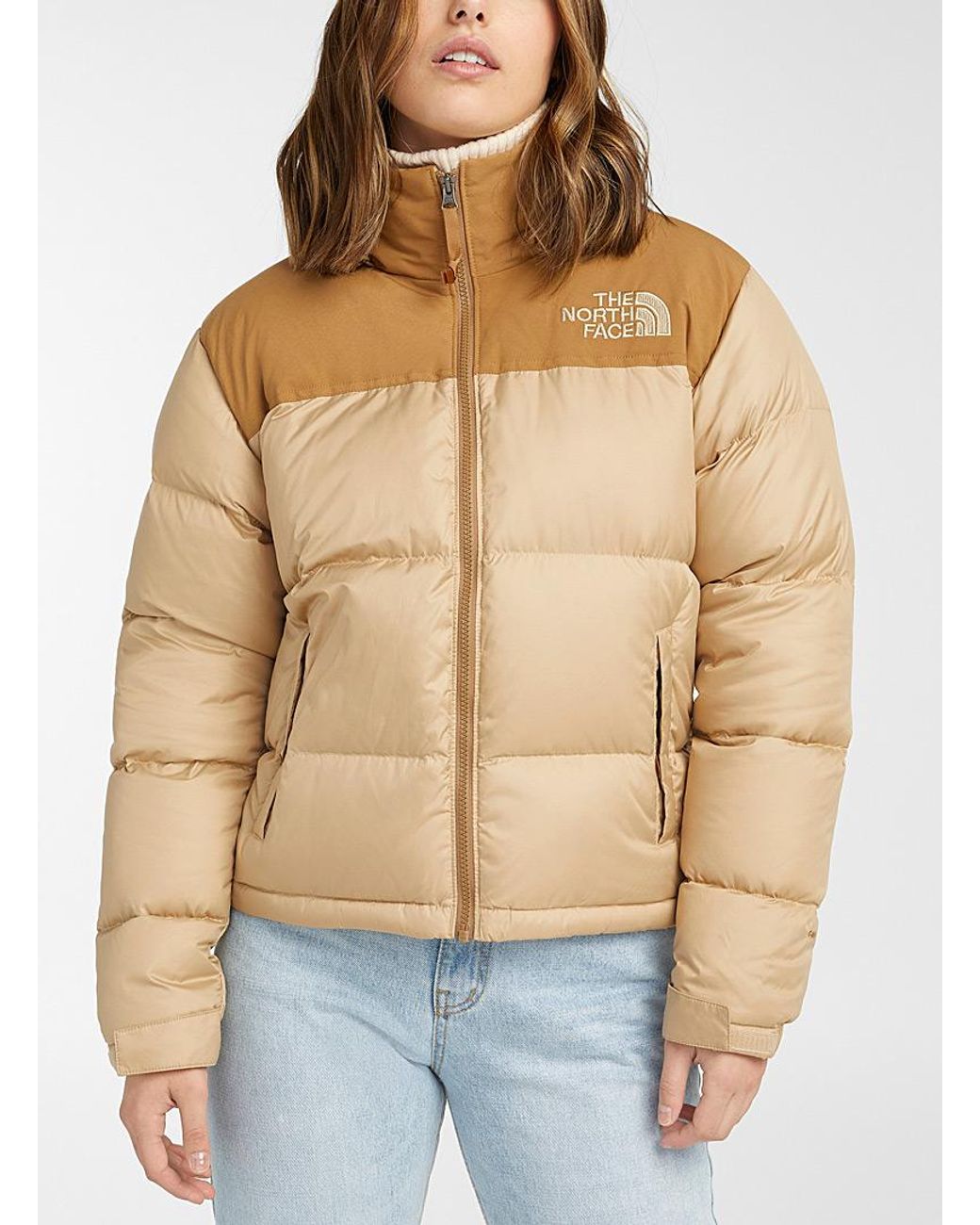 The North Face Eco Nuptse Down Jacket in Brown | Lyst Canada