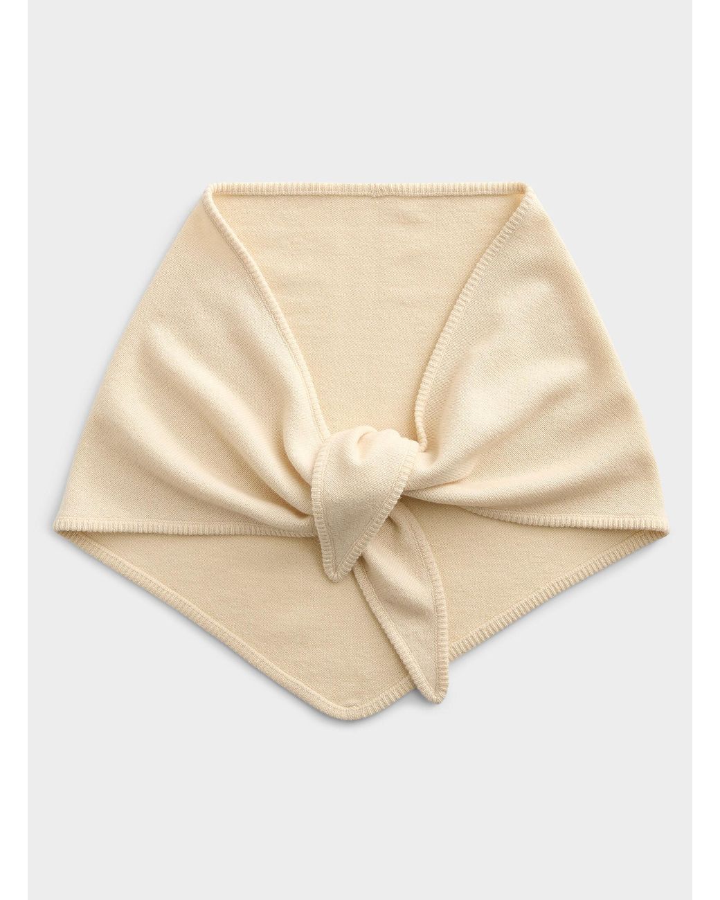 Simon's Natural Pure Wool Solid Triangular Scarf