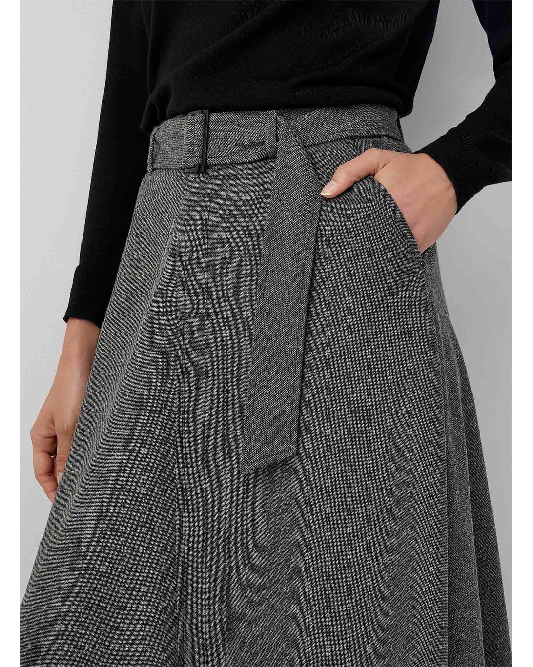 Grey tweed flared midi skirt, Contemporaine, Women's Midi Skirts &  Mid-Length Skirts