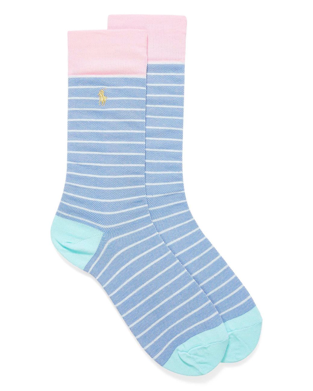 Polo Ralph Lauren Cotton Pastel Block Striped Socks in Baby Blue (Blue) for Men - Lyst