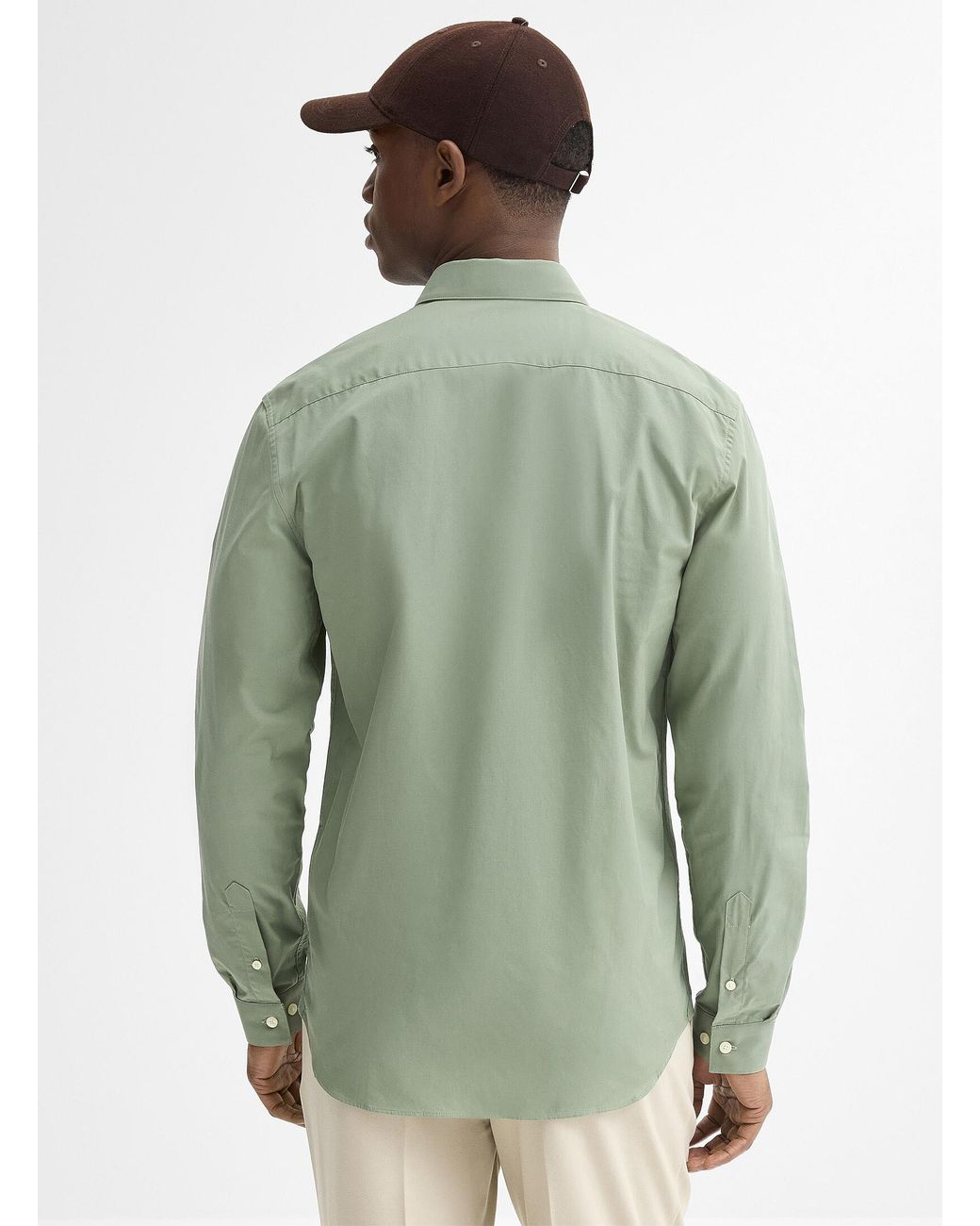 Lacoste Green Croc Logo Poplin Shirt Slim Fit for men